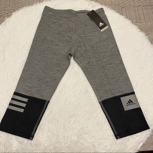 Adidas Crop Capri Leggings Girls Sz M (10/12) NWT